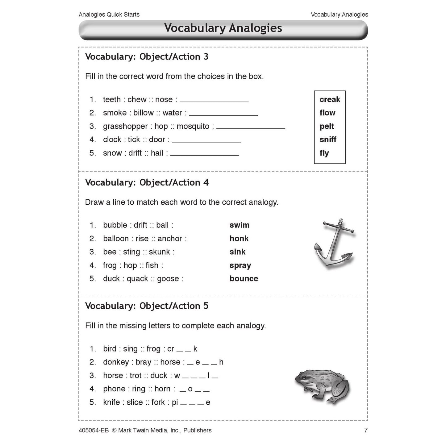 Analogies Quick Starts Workbook