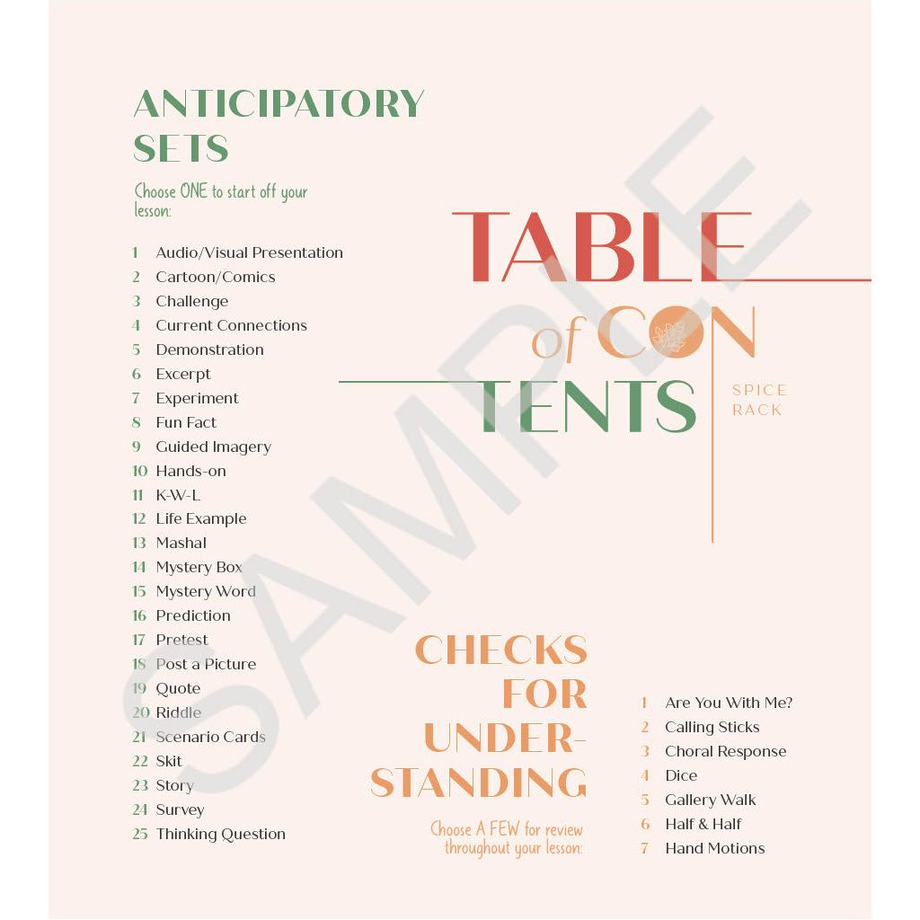 Lesson Spice Consumable Workbook