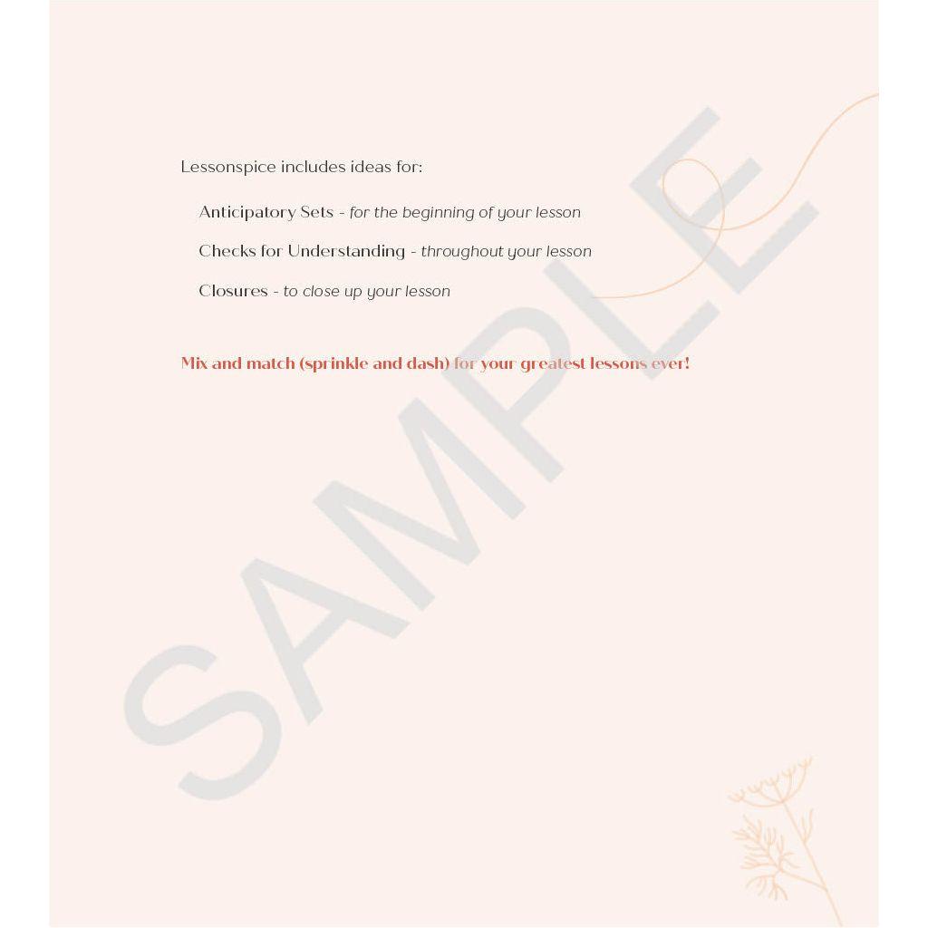Lesson Spice Consumable Workbook