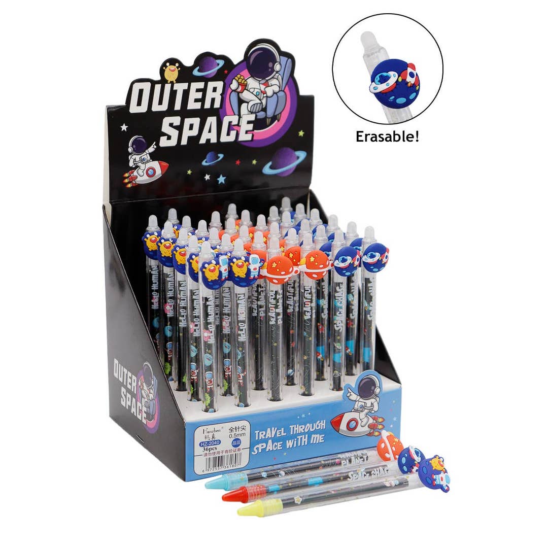 Outer Space Erasable 0.5 mm Blue Ink Pen