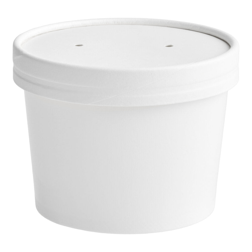 CUP: Paper, food storage, 12oz, w/ lid
