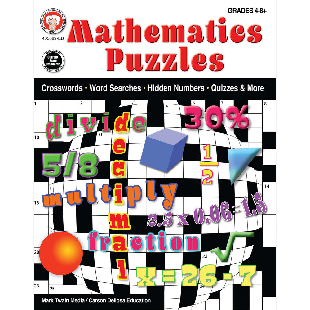 Mathematics Puzzles Workbook Grade 4-12 Paperback