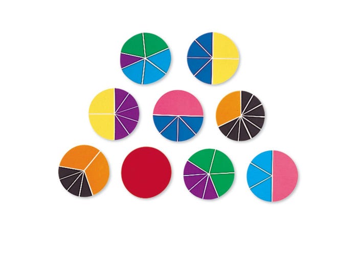 Fraction Circles: Plastic, Rainbow, 51/set