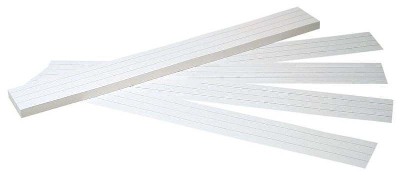 SENTENCE STRIPS: white, 3" x 24", 1.5" ruling, 100/pk