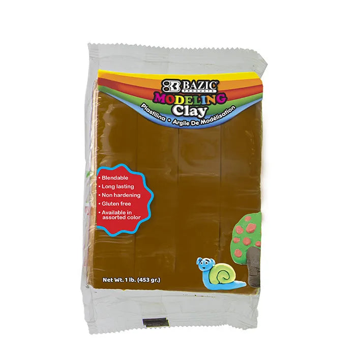 BAZIC 1 lb Brown Modeling Clay - A1 School Supplies