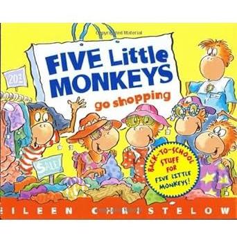 Five Little Monkeys Shopping for School Board Book (Five Little Monkeys Story)