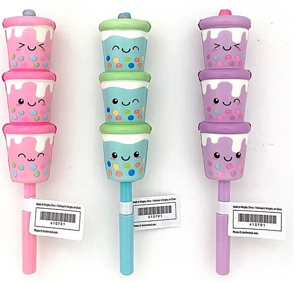 Stacked Squishy Bubble Tea Indiviual Pen