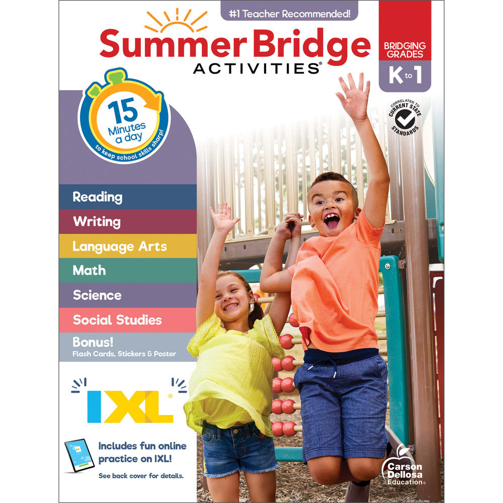 Summer Bridge Activities Workbook Grade K-1 Paperback