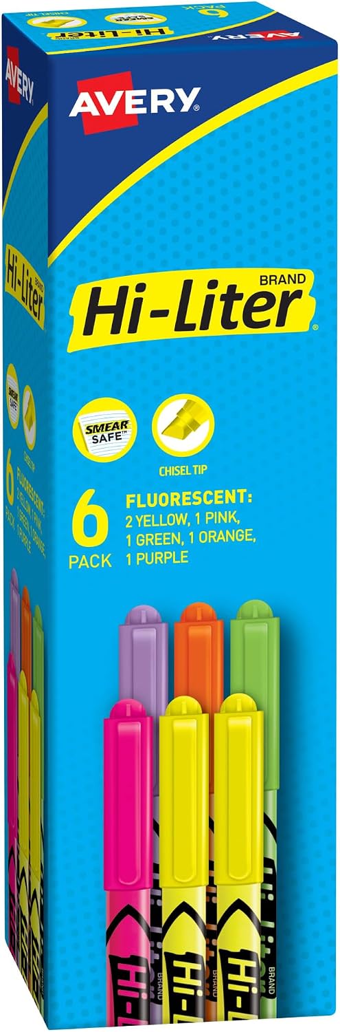 MARKER: Highlighter, PenStyle,Asst, 6/PK