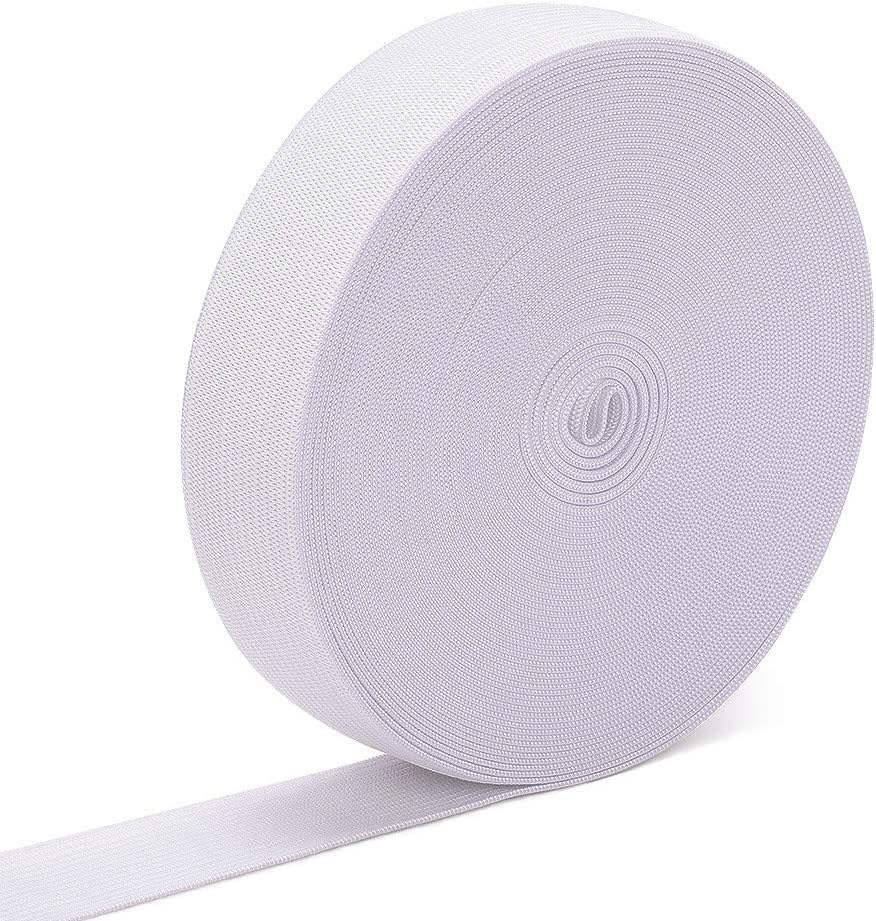 BAND: White, Elastic, 1", appx. 32 yards
