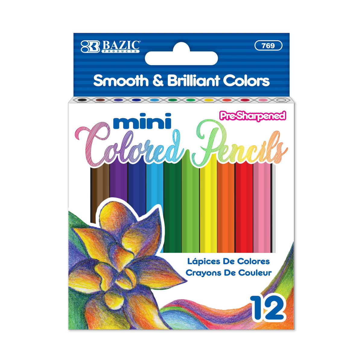 PENCIL: colored, asst, 3.5", 12pk