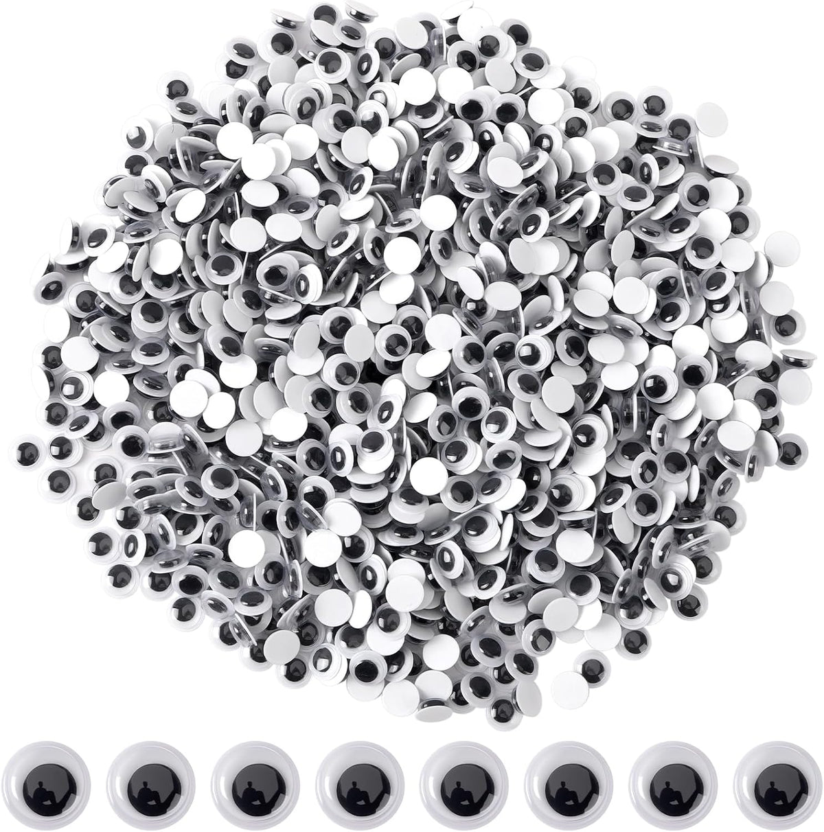 WIGGLE EYES: paste-on, 4 or 5 mm, black, 100/pk