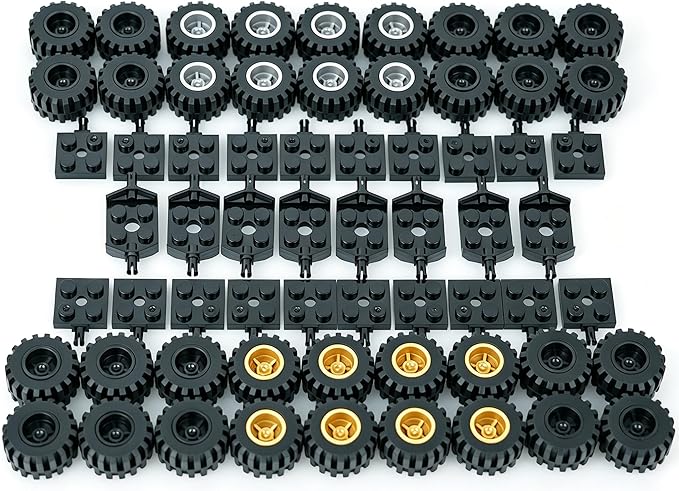 BLOCKS: Building bricks, wheel and axel sets (at least 8 axels)