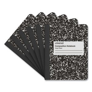Universal Composition Book., Quadrille Rule, 7.5" x 9.75", 6 Books