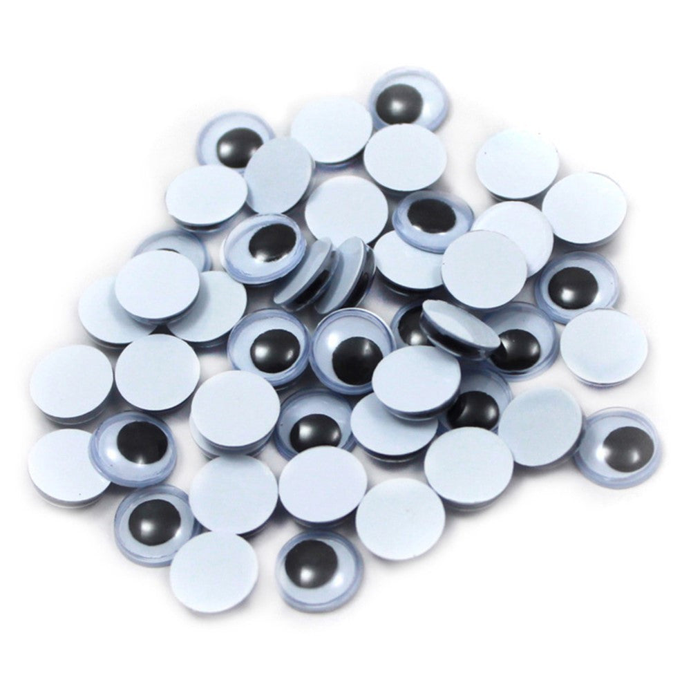 Wiggle Eyes - Round - 7MM - Black - 50/Bg - A1 School Supplies