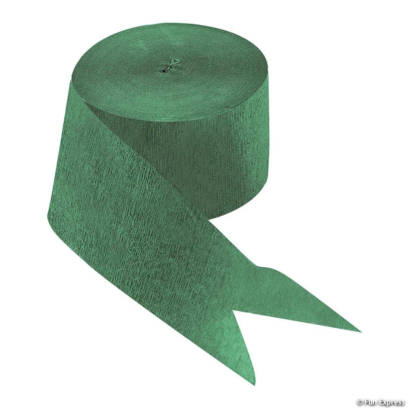 PAPER: Crepe, Streamer, Roll, Green, min 25 yards