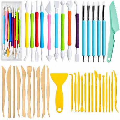 TOOLS: Carving scrapers, rubber nibs, dotting pens, shaping, sculpting, backing board, knife, w/ storage box