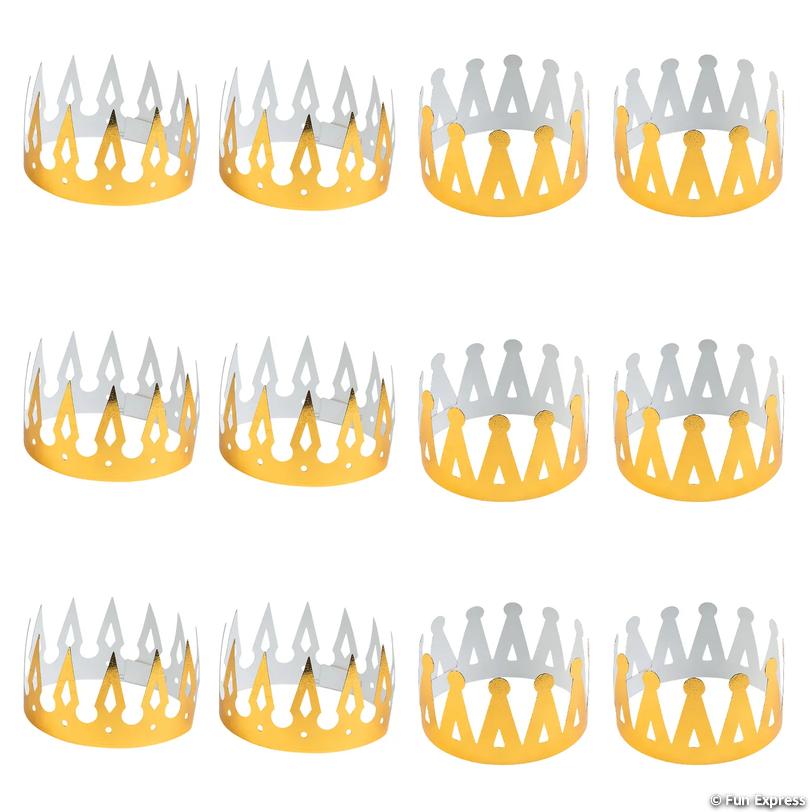 CROWNS: Paper, Gold, Appx. 24x4"