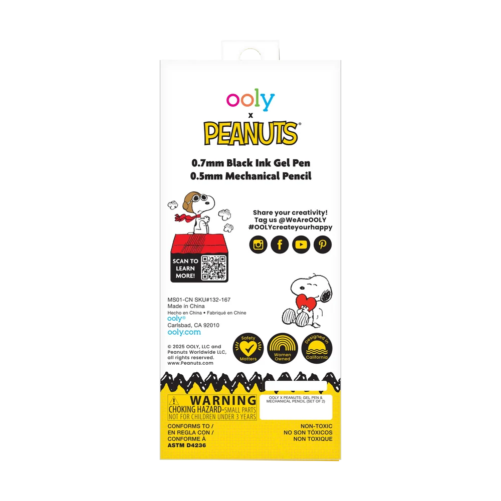OOLY x Peanuts Gel Pen and Mechanical Pencil - Set of 2