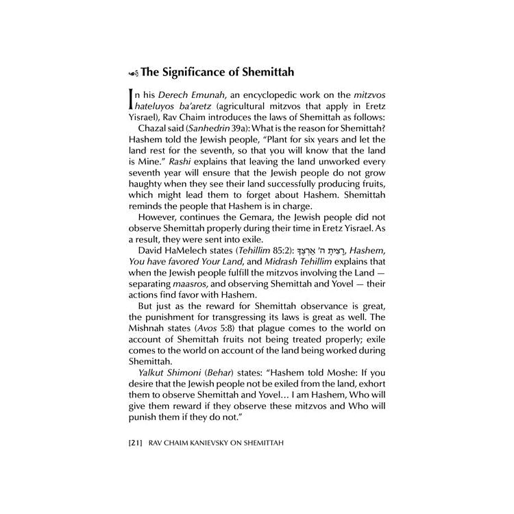 Rav Chaim Kanievsky on Shemittah