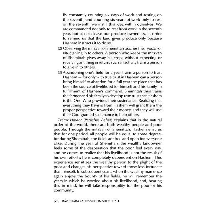 Rav Chaim Kanievsky on Shemittah