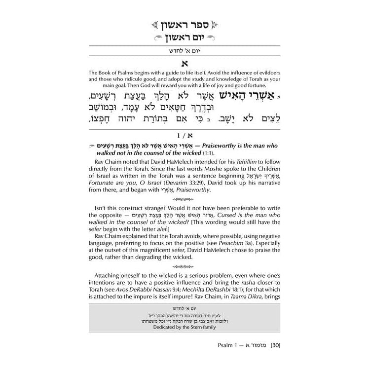 Rav Chaim Kanievsky on Tehillim - Jaffa Family Edition