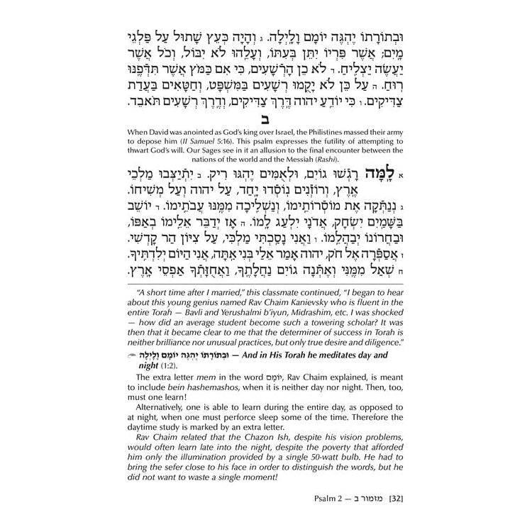 Rav Chaim Kanievsky on Tehillim - Jaffa Family Edition