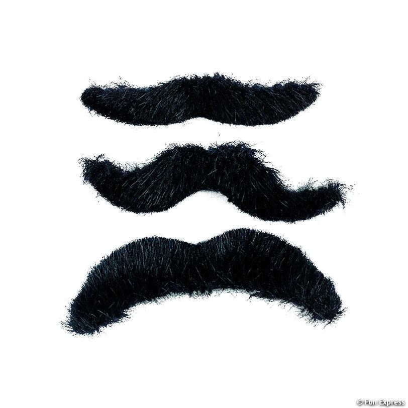 Mustache, self adhesive, 3 per card