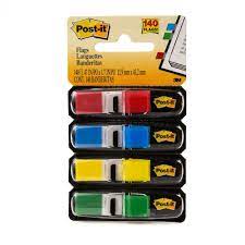Post-it® Flags 683-4, .47 in x 1.71 in Red, Canary Yellow, Blue, Green