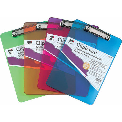 Plastic Clipboard, Assorted Colors