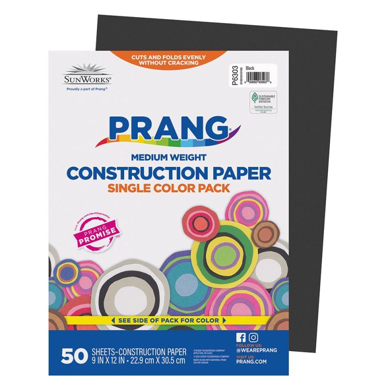 PAPER: Constr, Black, 9x12, 50/pk