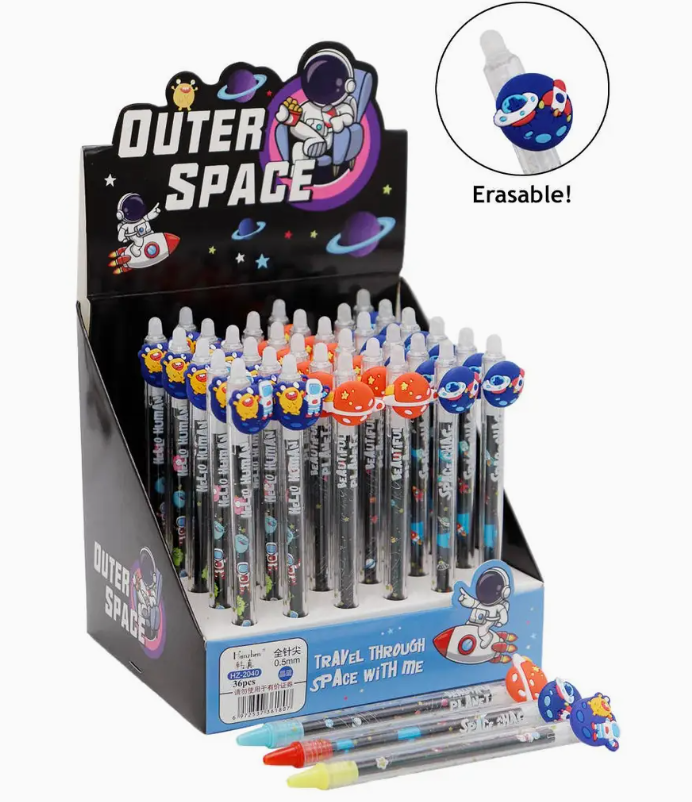 Outer Space Erasable 0.5 mm Blue Ink Pen
