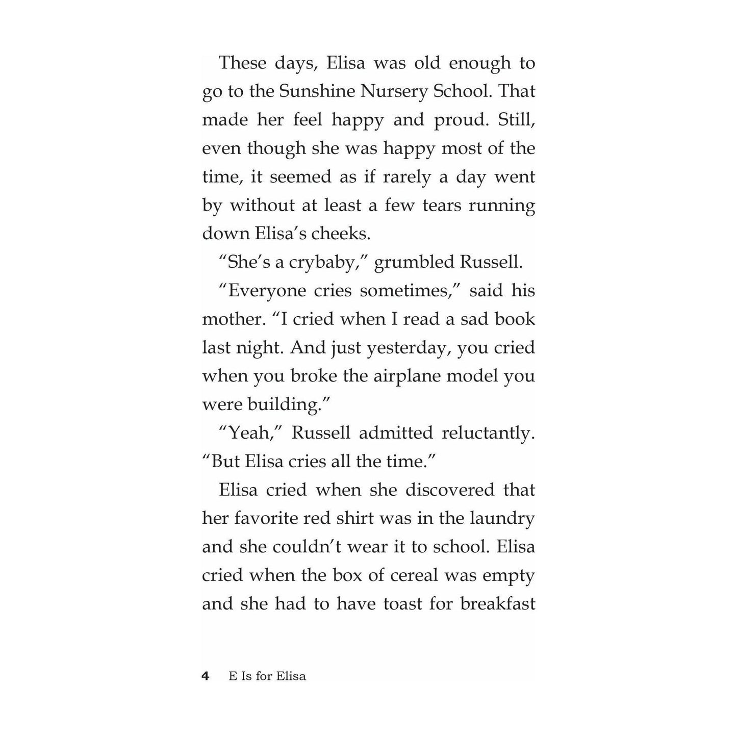E is for Elisa