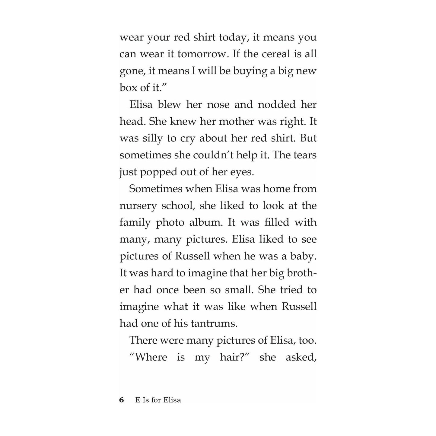 E is for Elisa