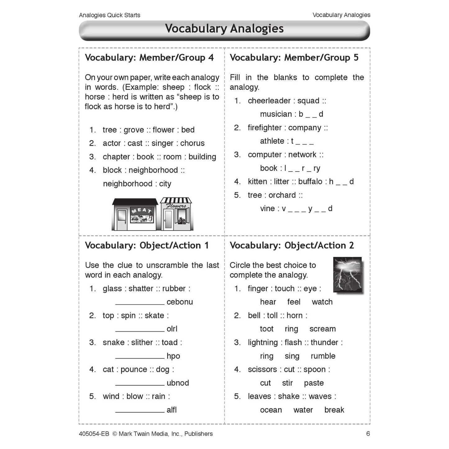 Analogies Quick Starts Workbook