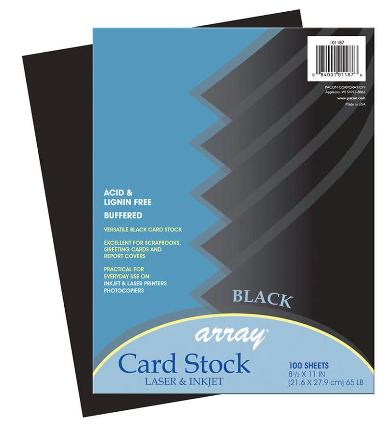 PAPER: CARDSTOCK, Dark Grey or Black, 100/pk