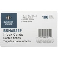 Ruled White Index Cards - 100 / Pack - A1 School Supplies