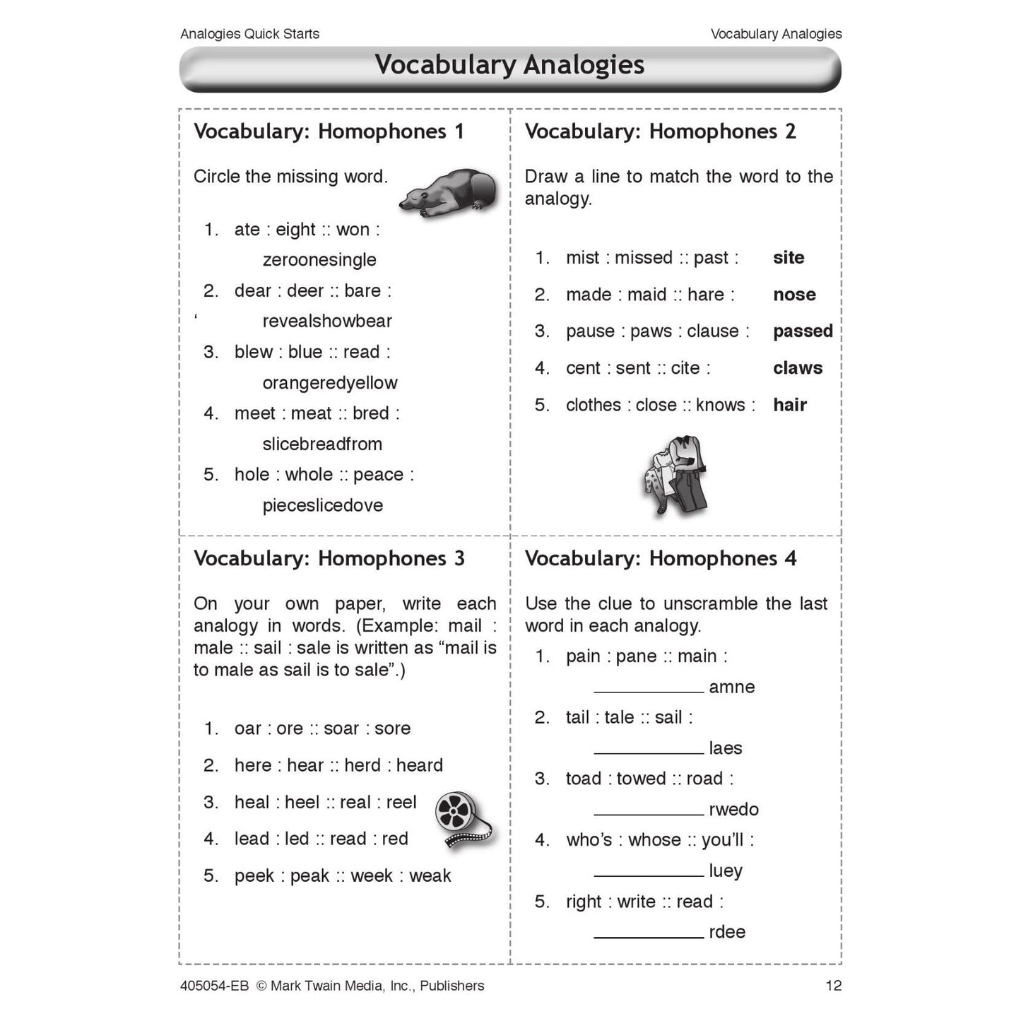 Analogies Quick Starts Workbook