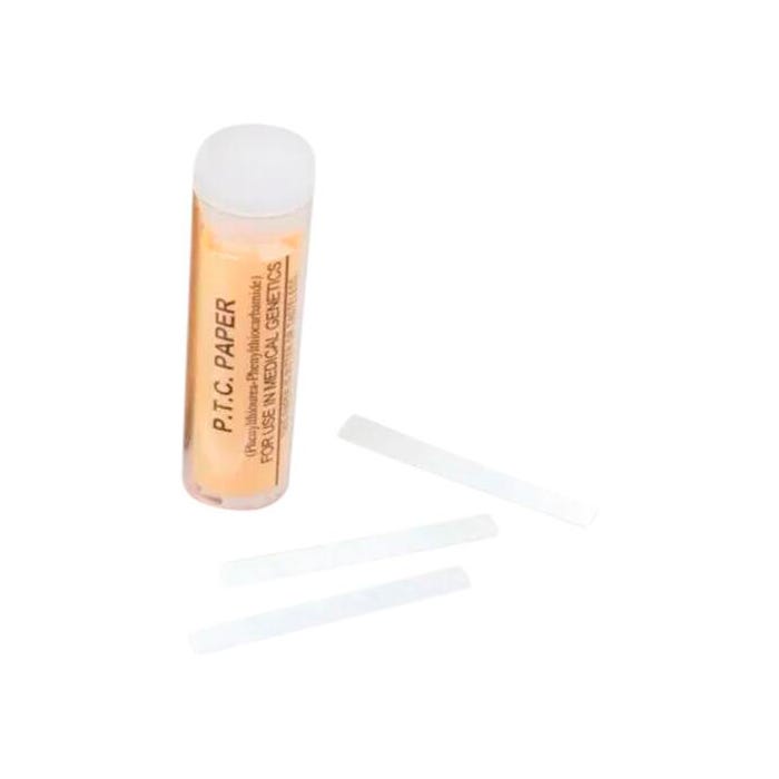 TEST STRIPS: PTC (phenylthiocarbamide) taste test paper, 100/vial