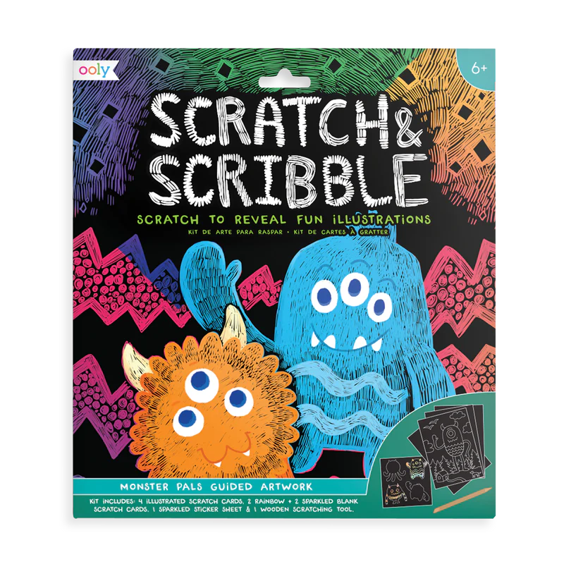 Monster Pals Scratch and Scribble Scratch Art Kit