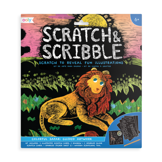 Colorful Safari Scratch and Scribble Scratch Art Kit