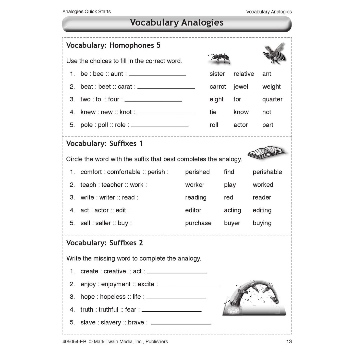 Analogies Quick Starts Workbook