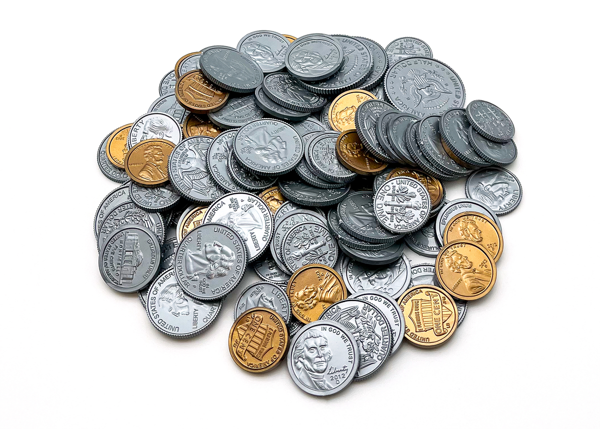 PLAY MONEY: Realistic coins, set