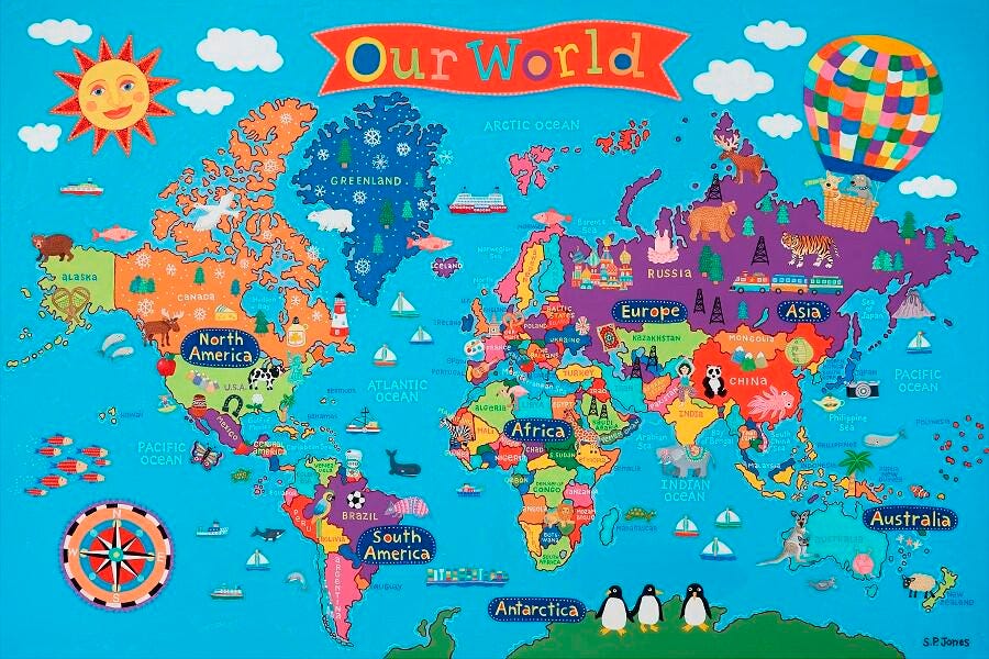 MAP: World, Laminated, approx. 40" x 28"