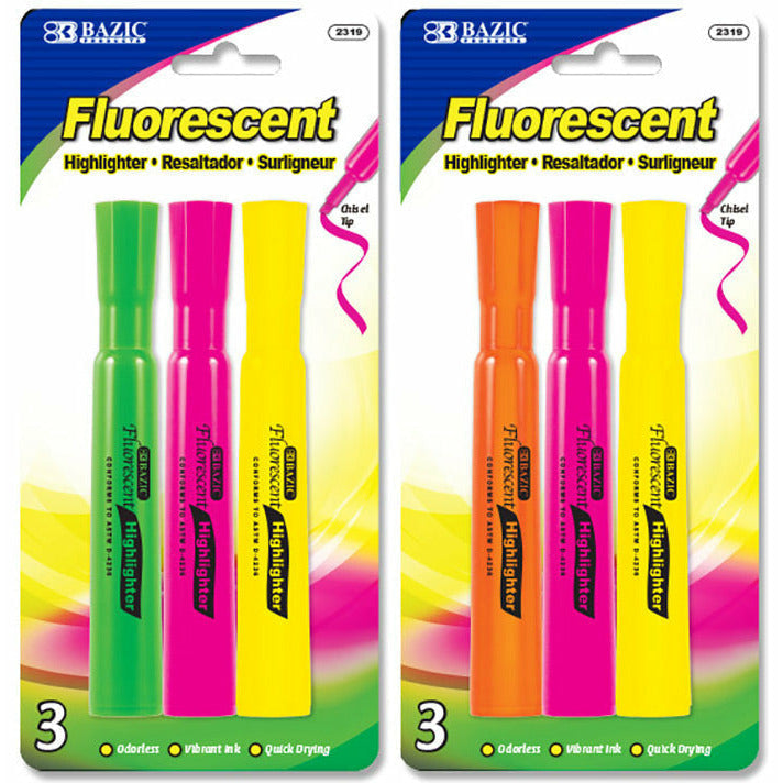 BAZIC Desk Style Fluorescent Highlighter - A1 School Supplies