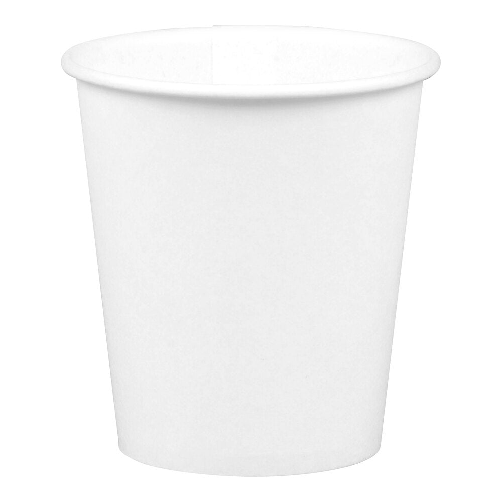 CUP: Paper, White, 3oz, Flat Bottom, 100/pk