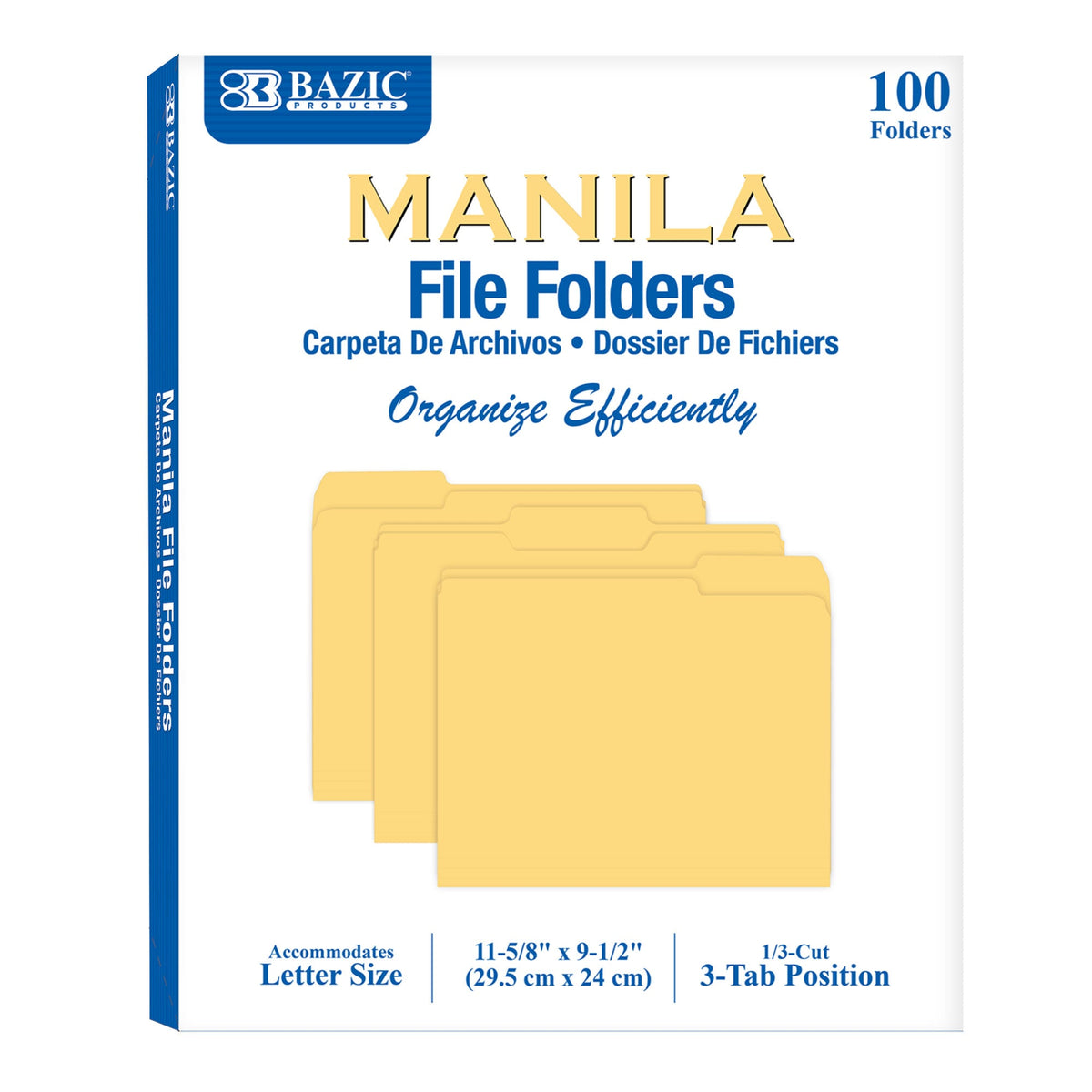 FOLDERS: File, manila, letter, 100/bx