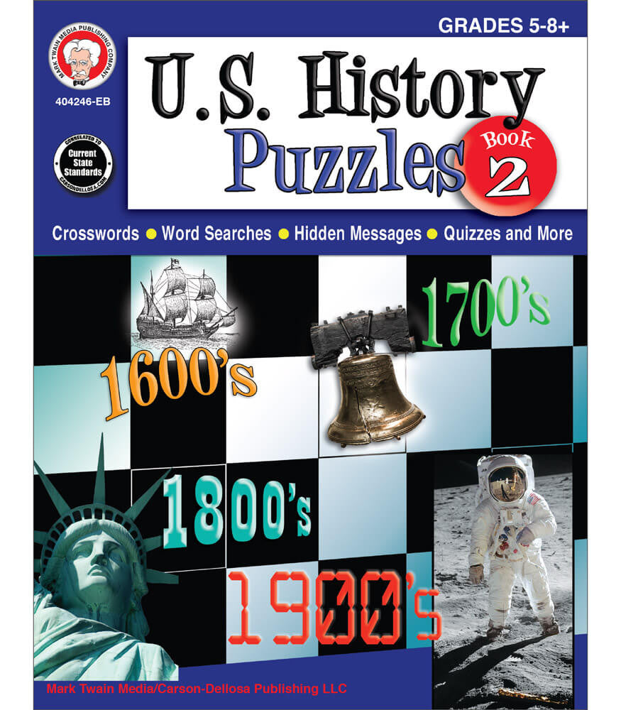 U.S. History Puzzles, Book 2 Resource Book Grade 5-8 Paperback