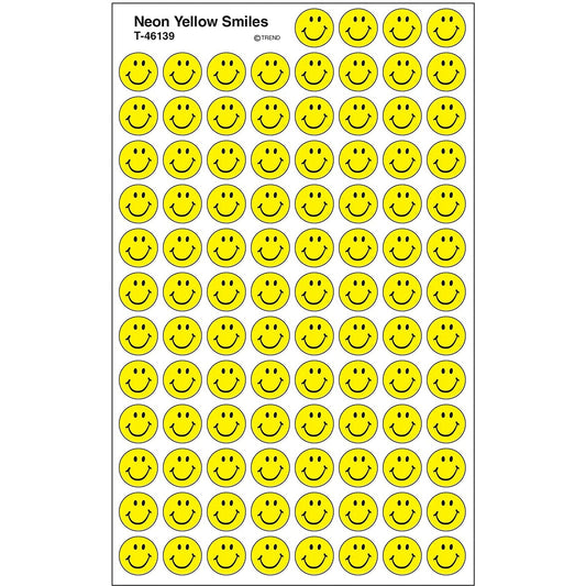 Neon Yellow Smiles superSpots® Stickers, 800 ct