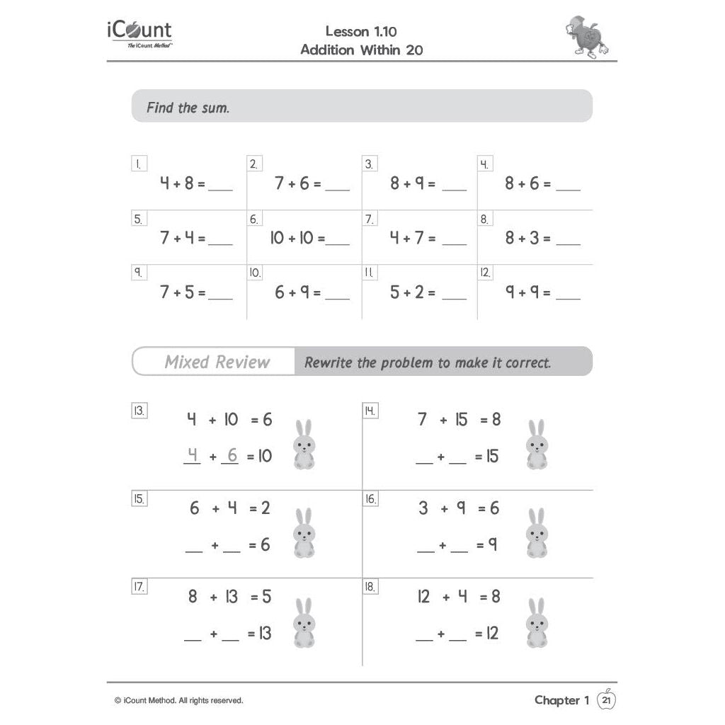 Level Green Math Workbook, Classic Line